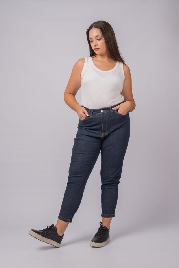 Jean mom azul