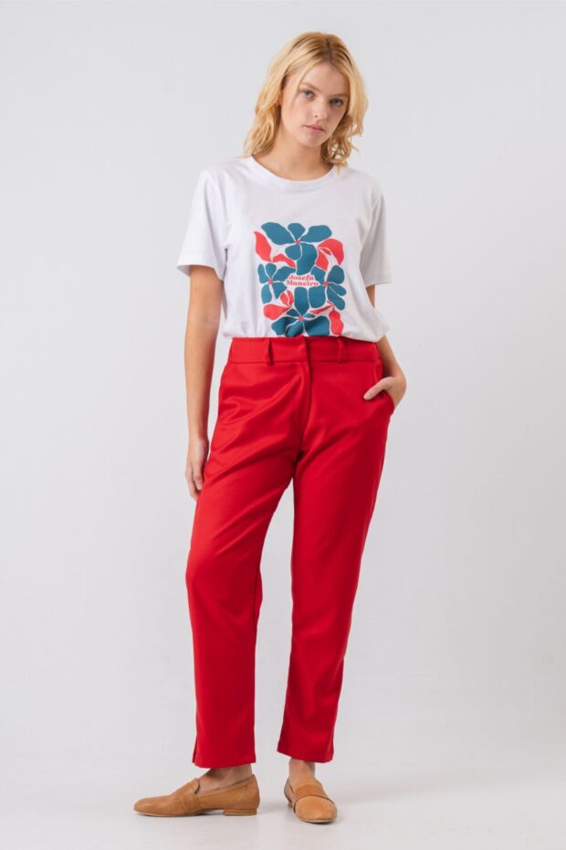 Pantalon clara rojo